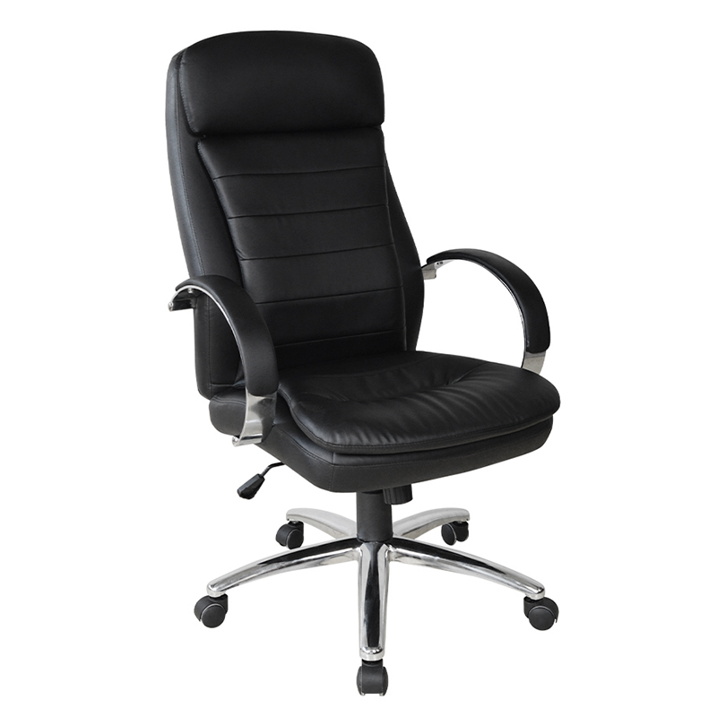 Chaise de bureau exécutive avec accoudoirs chromés à dossier haut (Y-2820)