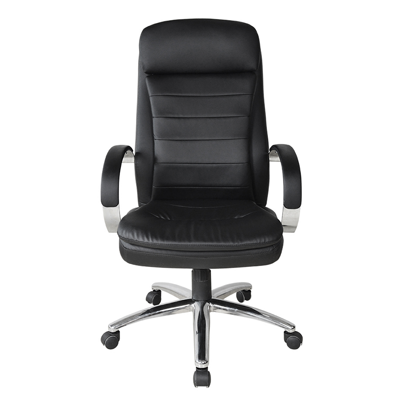 Chaise de bureau exécutive avec accoudoirs chromés à dossier haut (Y-2820)
