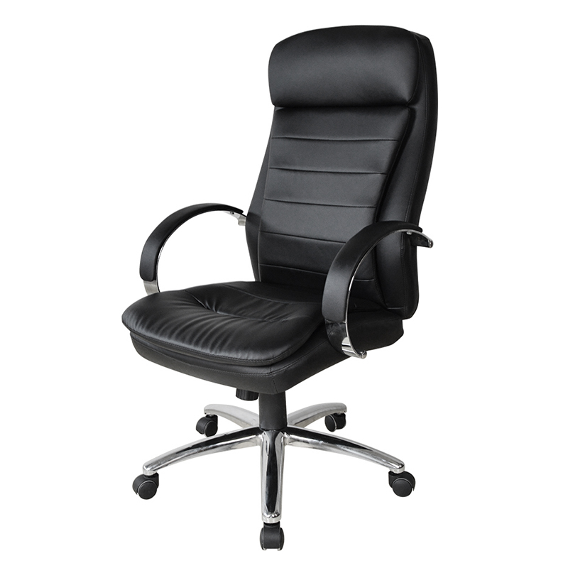 Chaise de bureau exécutive avec accoudoirs chromés à dossier haut (Y-2820)