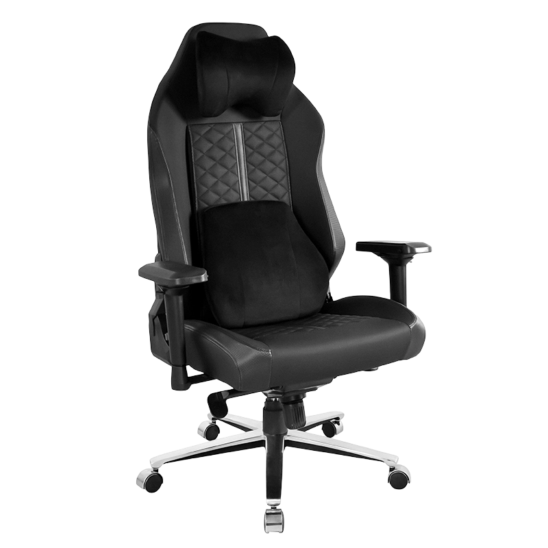 Chaise de jeu King Black High Racing avec massage de pétrissage intégré (D-8110)