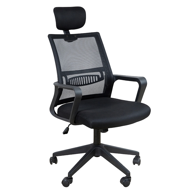 Black PP Accoudoir Ergonomic High Back Mesh Secrétaire Chair (W-9105)