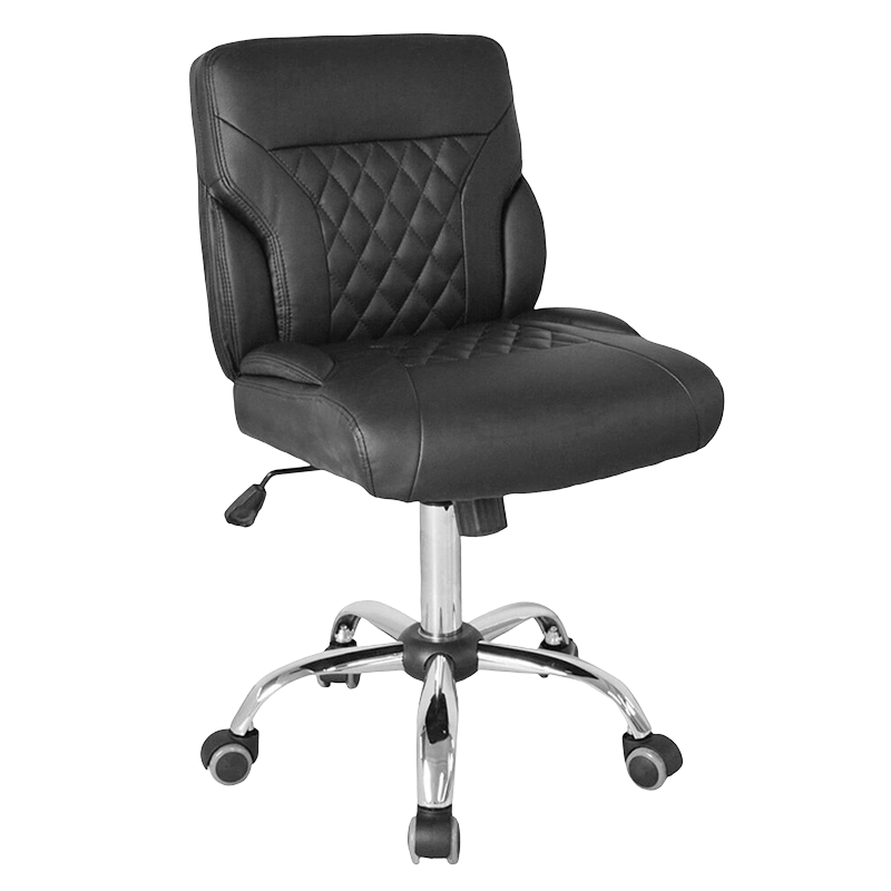Chaise de salon de coiffure pivotante sans bras simple réglable en hauteur noire (GY-2133)