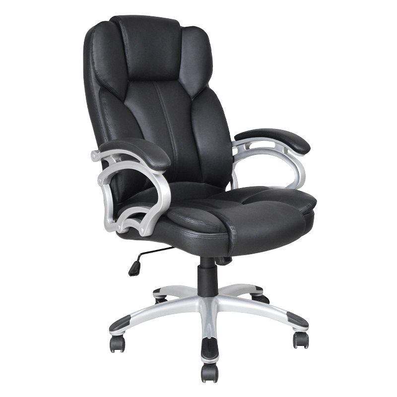 Siège de bureau exécutif avec accoudoir à coussin fixe à dossier haut noir (Y-2825)