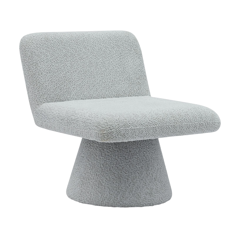 Chaise d'appoint pivotante rembourrée gris moderne, canapé simple en tissu pour salon (GY-642)