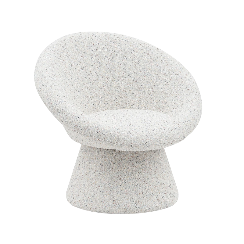 Chaise de salon de forme ronde paresseuse en tissu blanc nordique, canapé monoplace, chaises longues d'appoint avec dossier (GY-645)