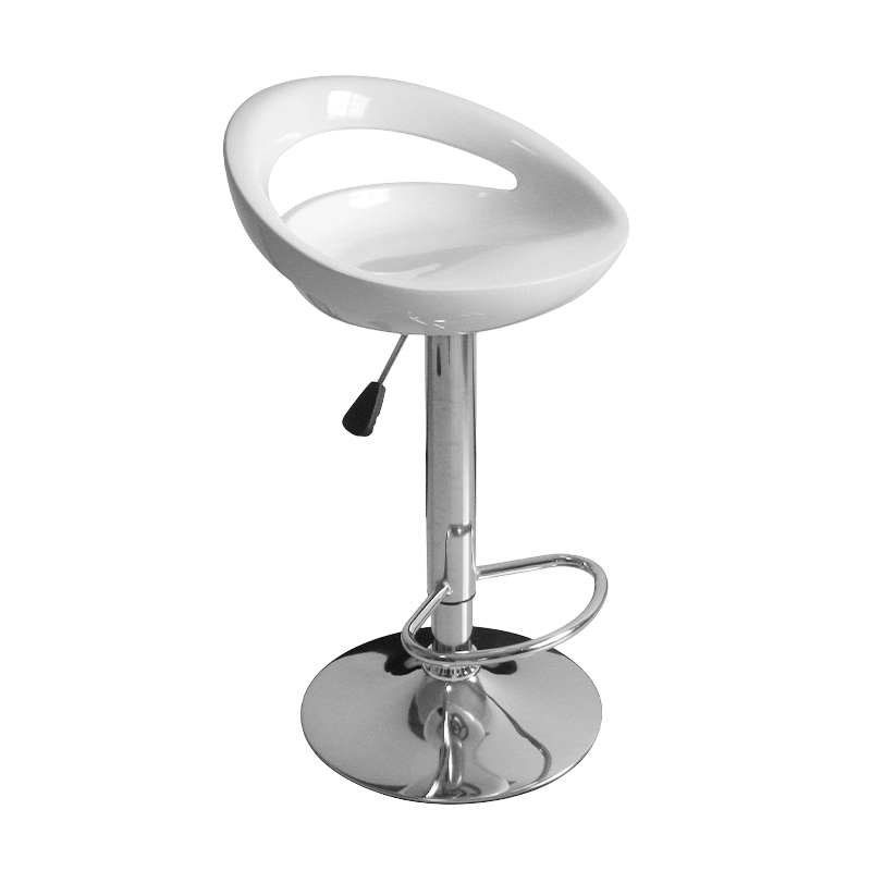 Chaise de tabouret de bar pivotante à dossier bas en plastique ABS blanc (GY-914)