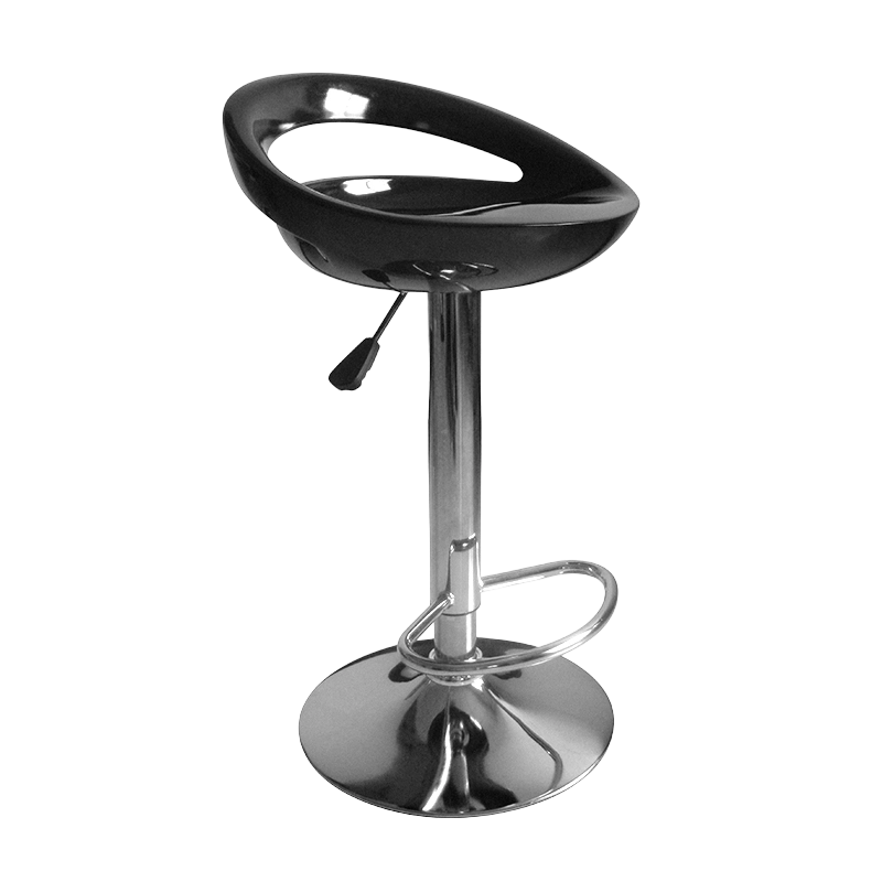 Chaise de tabouret de bar pivotant à dossier bas en plastique ABS noir (GY-914)