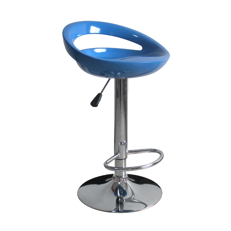 Chaise de tabouret de bar pivotant à dossier bas en plastique ABS bleu (GY-914)