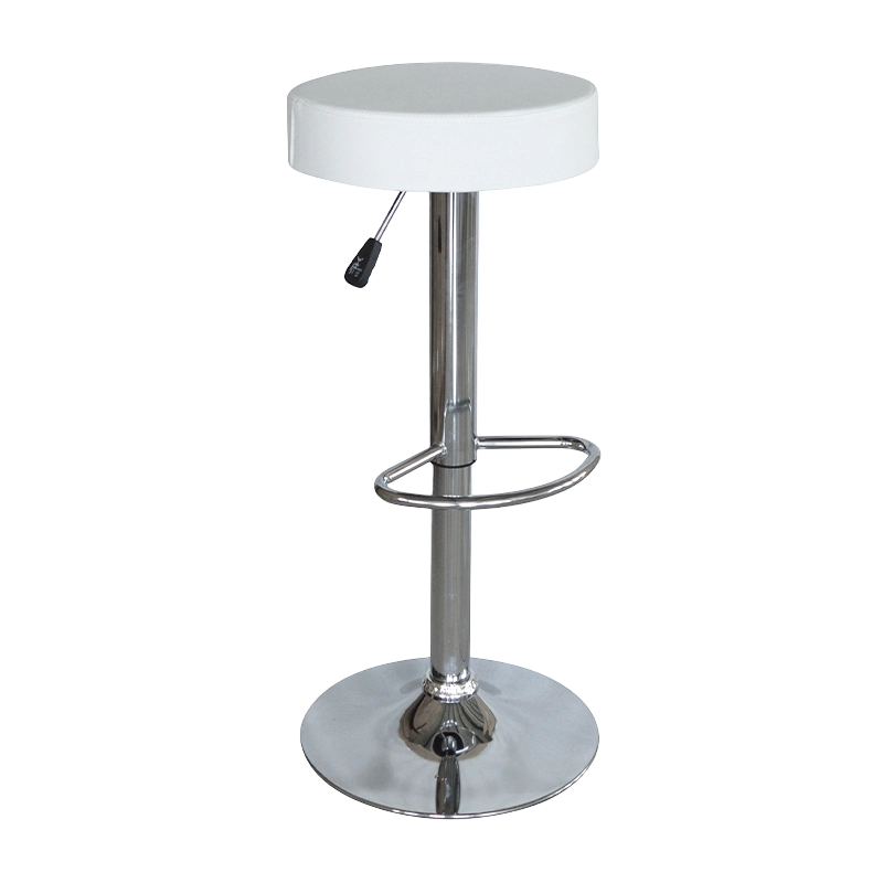 Tabouret de bar pivotant à siège rond en PU blanc (GY-1000)